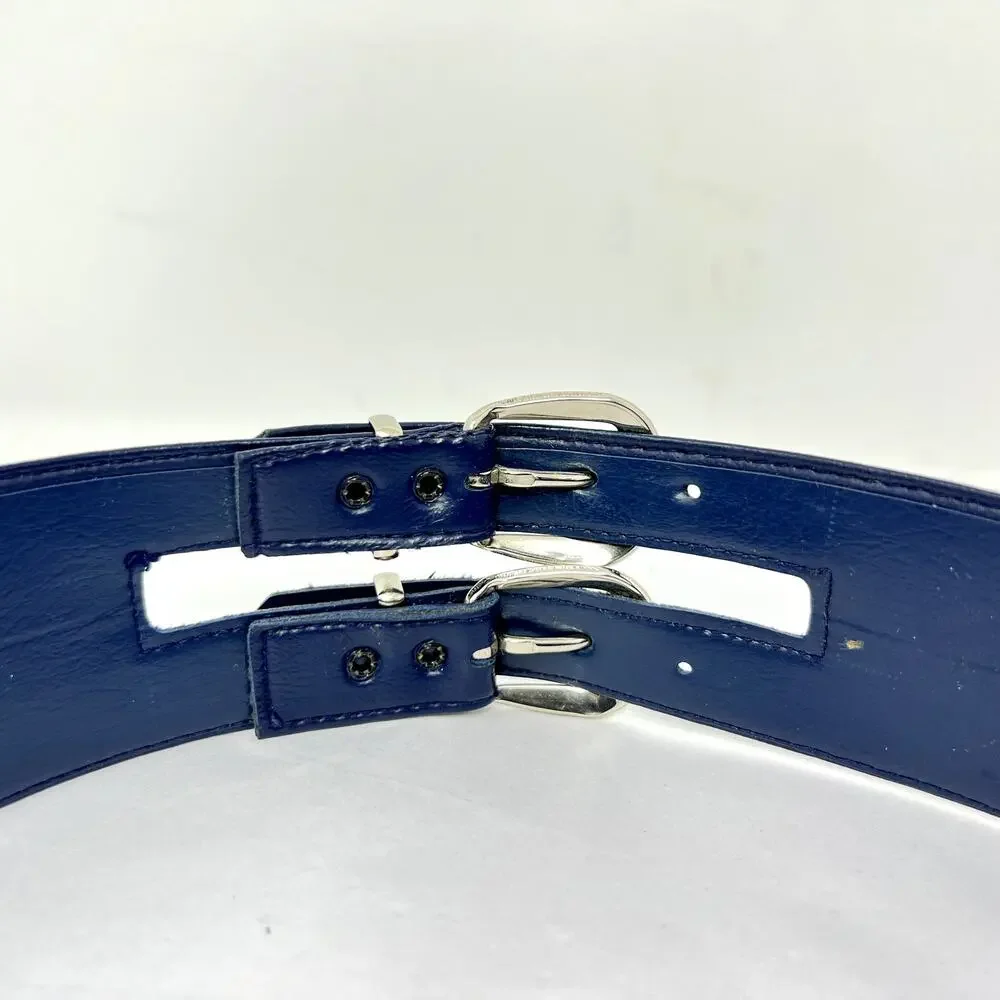 Butte Knit Double Buckle Belt Women 12 Blue 33 inch Accessories Classic Designer